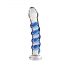 Icicles No. 5 - Gode Spirale en Verre (Bleu Transparent)