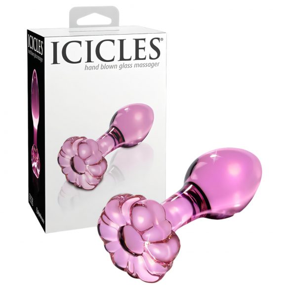 Icicles No. 48 - glazen bloemen anaal plug (roze)