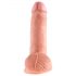 King Cock 7 met ballen (18 cm) - naturel