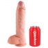 King Cock 10 grote dildo met ballen (25 cm) - huidskleurig