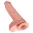 King Cock 10 grote dildo met ballen (25 cm) - huidskleurig