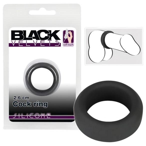 Black Velvet - dikke penisring (2,6 cm) - zwart