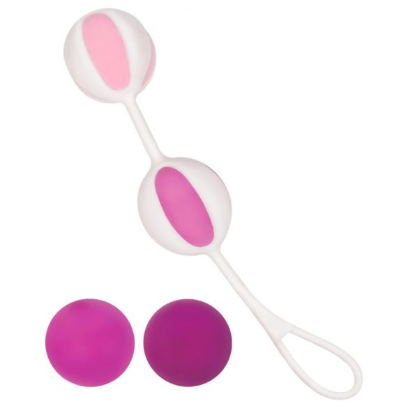 Geisha Balls 2 - verstelbare geisha balletjes set (roze-wit)