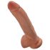 King Cock 9 met ballen dildo (23 cm) - bruin