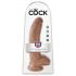 King Cock 9 met ballen dildo (23 cm) - bruin