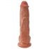 King Cock 10 harige grote dildo (25 cm) - bruin