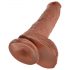 King Cock 10 harige grote dildo (25 cm) - bruin