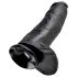 King Cock 12 met balzak grote dildo (30 cm) - zwart