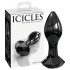 Icicles No. 78 - kegelvormige glazen anale dildo (zwart)