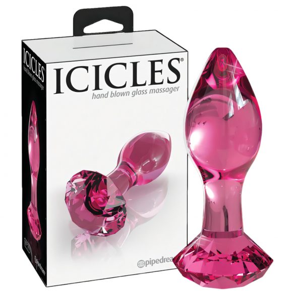 Icicles No. 79 - conische glazen anale dildo (roze)