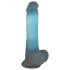 You2Toys Glow in the Dark - zuignap, lichtgevende dildo met ballen (blauw)