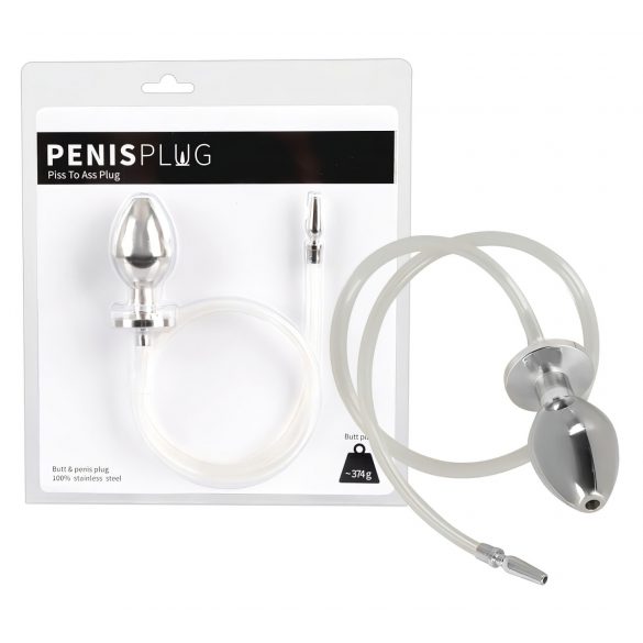 Piss to Ass Plug - holle anale plug met urethra-opener