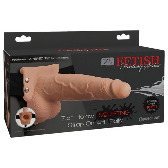 Fetish Strap-On 7,5 - holle spray dildo (naturel)