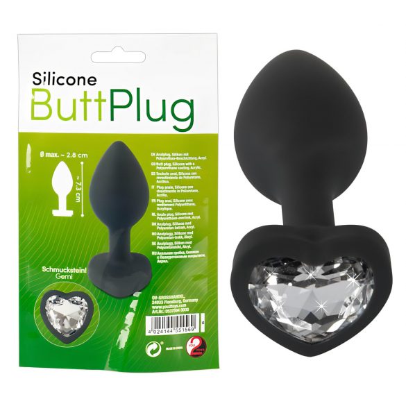 You2Toys Butt Plug - witte stenen anale plug (zwart)