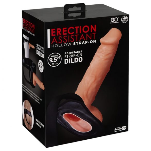 Erectie-Assistent - holle strap-on dildo (natuurlijk)