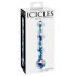 Icicles No. 08 - golvende, dubbelzijdige glazen dildo (transparant-blauw)