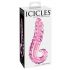 Icicles No. 24 - geribbelde glazen dildo met tong (roze)