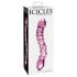 Icicles No. 55 - dubbelzijdige, G-spot glazen dildo (roze)