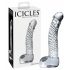 Icicles No. 61 - glazen dildo met testikels en penis (transparant)