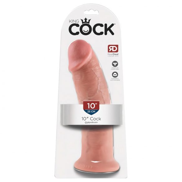 King Cock 10 - grote zuignap dildo (25cm) - natuurlijk