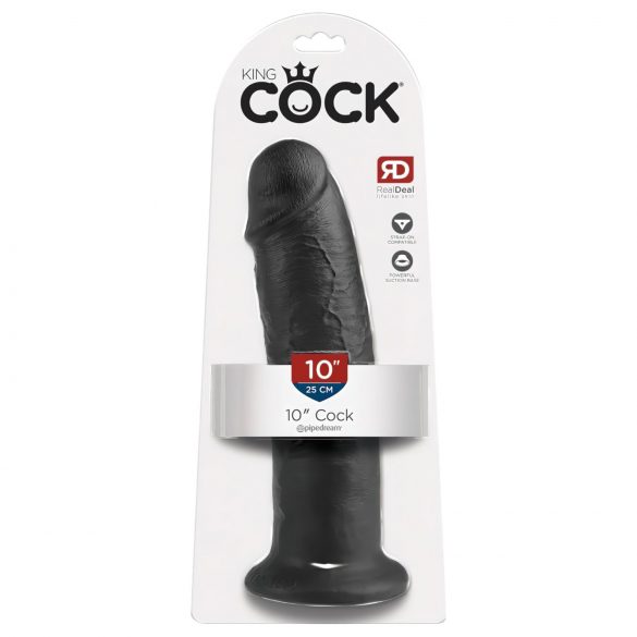 King Cock 10 - grote dildo met zuignap (25 cm) - zwart