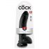 King Cock 9 - grand dildo noir à ventouse avec testicules (23cm)