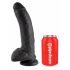 King Cock 9 - grand dildo noir à ventouse avec testicules (23cm)