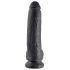 King Cock 9 - grand dildo noir à ventouse avec testicules (23cm)