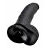 King Cock 9 - grand dildo noir à ventouse avec testicules (23cm)