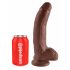 King Cock 9 - grote dildo met zuignap en ballen (23 cm) - bruin