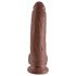 King Cock 9 - grote dildo met zuignap en ballen (23 cm) - bruin