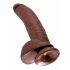 King Cock 9 - grote dildo met zuignap en ballen (23 cm) - bruin