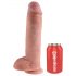 King Cock 11 - zuignap, met ballen dildo (28cm) - natuurlijke kleur