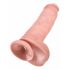 King Cock 11 - zuignap, met ballen dildo (28cm) - natuurlijke kleur