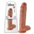 King Cock 11 - zuignap voet, met ballen dildo (28cm) - donker natuur