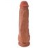 King Cock 11 - zuignap voet, met ballen dildo (28cm) - donker natuur