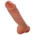 King Cock 11 - zuignap voet, met ballen dildo (28cm) - donker natuur