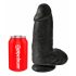 King Cock 9 Chubby - gode ventouse noir avec testicules (23cm)