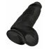 King Cock 9 Chubby - gode ventouse noir avec testicules (23cm)