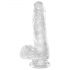 King Cock Clear 6 - dildo met zuignap en ballen (15 cm)