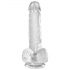 King Cock Clear 6 - dildo met zuignap en ballen (15 cm)