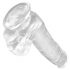 King Cock Clear 6 - dildo met zuignap en ballen (15 cm)