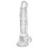 King Cock Clear 20 cm - zuignap, met ballen