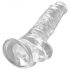 King Cock Clear 20 cm - zuignap, met ballen