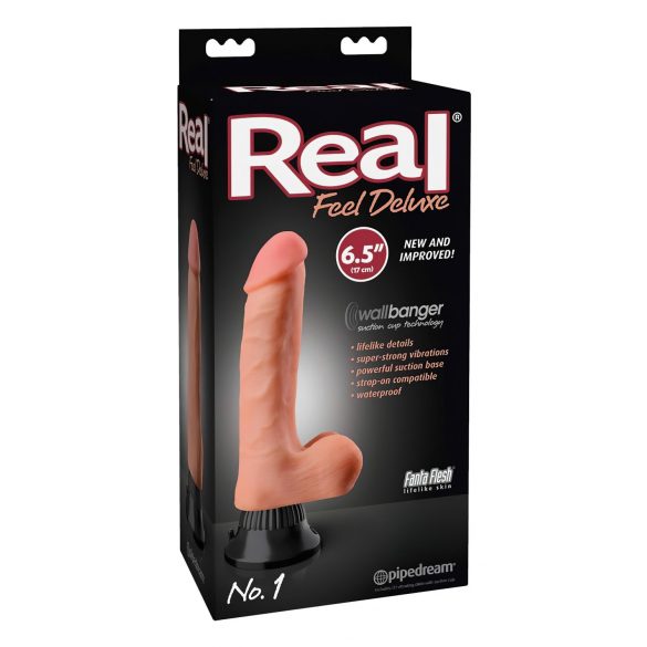 Real Feel Deluxe No.1 - realistische vibrator met ballen (natuurlijk)