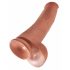 "King Cock 15 - zuignap basis, met ballen, reusachtige dildo (38 cm) - donker natuur"