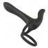 Black Velvet - oplaadbare, 2-in-1 partner vibrator en penisring (zwart)