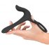 Black Velvet - oplaadbare, 2-in-1 partner vibrator en penisring (zwart)