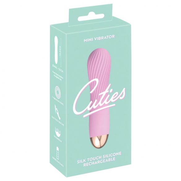 Cuties Mini - Vibromasseur spiralé rose, rechargeable et étanche