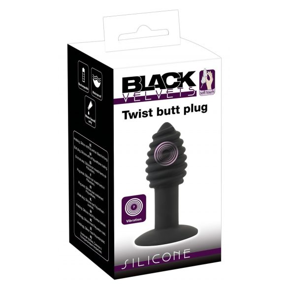 Black Velvet Twist - oplaadbare siliconen anale vibrator (zwart)